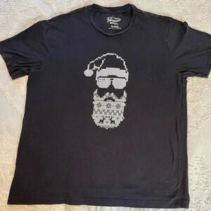 Original Penguin Mens Black Santa Claus Graphic Tee Shirt